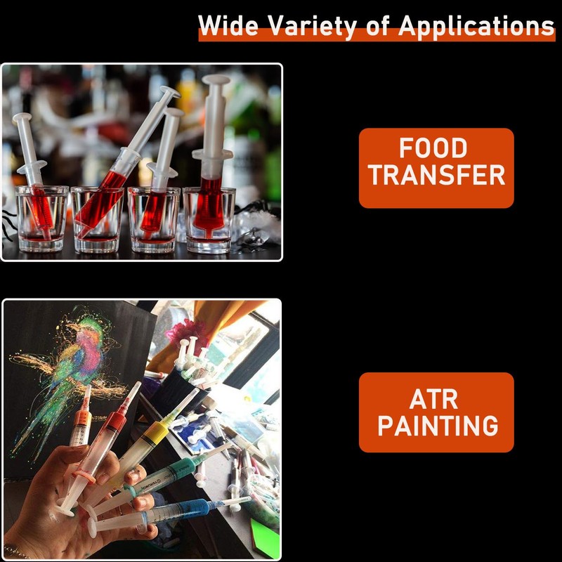 10 Pack 3ml/cc Disposable Luer Lock Lab Syringes with 23Ga