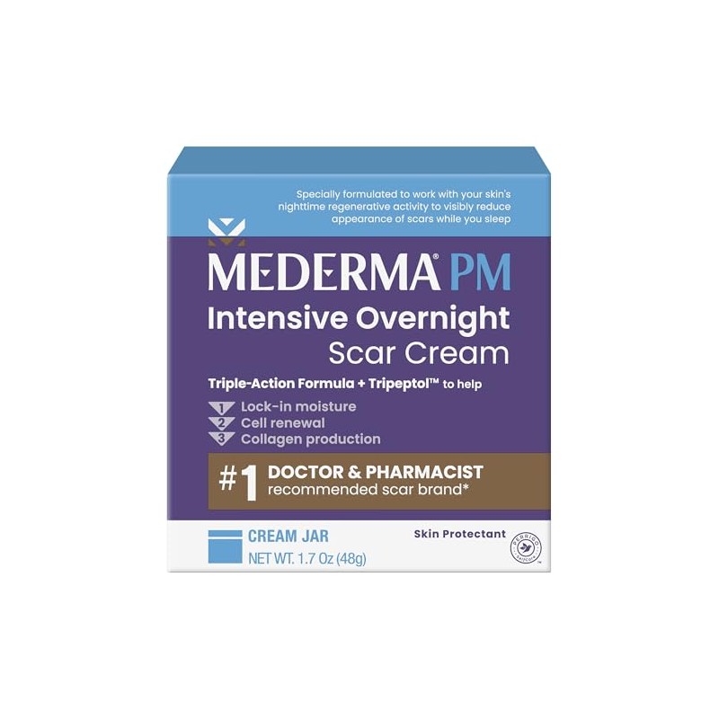 Mederma PM Intensive Overnight Scar Cream - Works with Skin's