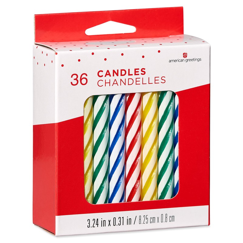 American Greetings Birthday Candles, Large Multicolored Spiral (36-Count)