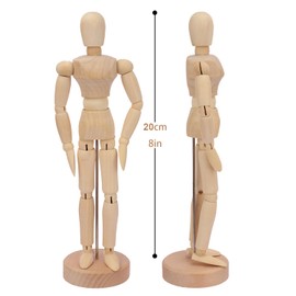 Geytetqi 8 Pack Posable Art Figure Model - 8 Inch Wooden Mannequin, Natural Flexible Drawing Mannequin for Artists - Art Mannequin for Sketching, Painting & Posable Figure Design