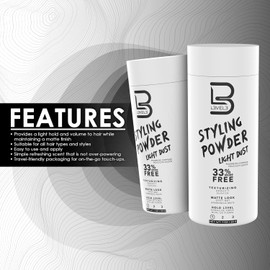 L3 Nivel 3 Polvo de Peinado de Sujeción Ligera - Estilo Natural Mate - Texturizante y Voluminizador (30 Gramos)
