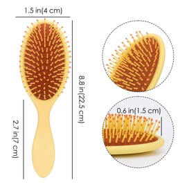 DODAMOUR Air Cushion Comb, Scalp Massage Paddle Brush, Gentle Detangling Brush for Men and Women, Oval Scalp Massage Comb Ideal for Wet & Dry Hair (Yellow)