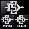 San Diego State Aztecs White or Matte Silver Decal with MOM or DAD or Logo Only - [White] Logo only