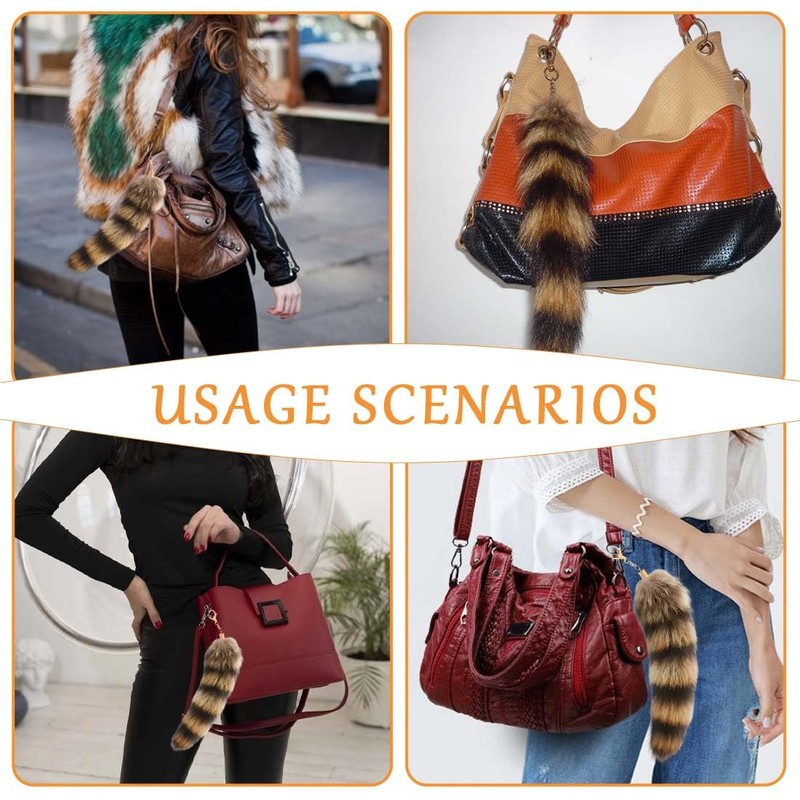 IKOPFLN Fox Tail Pendant, Key Ring Bag Accessories, Car Key