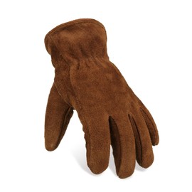 OZERO Winter Thermal Leather Work Gloves with Thick Imitation Lambswool Lining, Warm Gift for Cold Weather (Large)