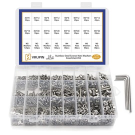 Generic 1200 PCS Nuts and Bolts Assortment Kit, Metric M2 M3 M4 M5 Machine Screws, Stainless Steel 304 Hex Socket Head Cap Bolts and Nuts Kit