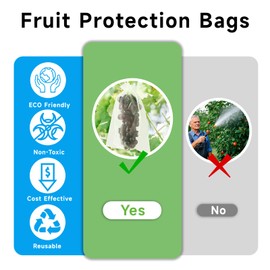 SmileLucky 100PCS Fruit Protection Bags with Drawstring, 8x12 Inch Green Organza Produce Bags for Fruit Trees, Mesh Netting for Garden Protection