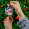 Funny White Hamster Christmas Ornament 2025 Ceramic Circle White -