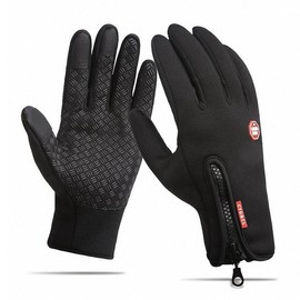 Winter Warm Gloves Touch Screen Ski Gloves Anti Slip Windproof Thermal Gloves for Men Women Running Hiking - Color: Black, Size: Small