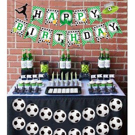 bng-bng Football Birthday Party Banner Bunting Soccer Happy Birthday Party Decoration Football Hanging Bunting Garland for Boys Girls Kids Football Birthday Party Decor