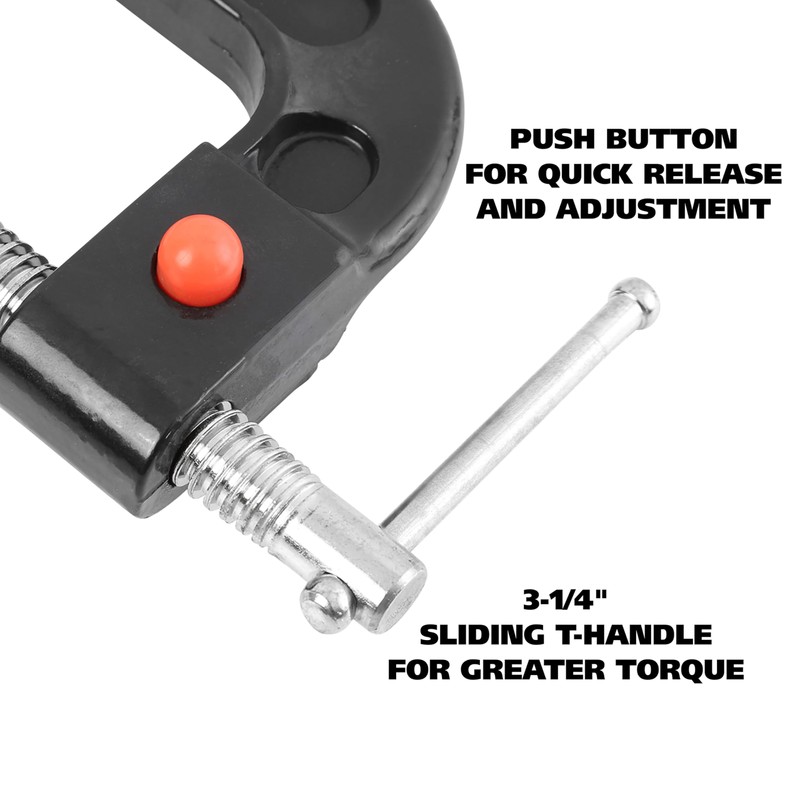GreatNeck QRCC4 4 Inch Quick Release C-Clamp, Auto Repairs, Welding,