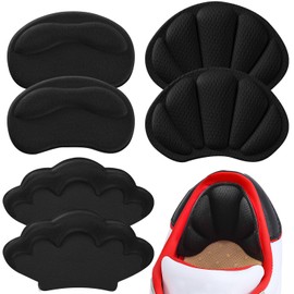 Adhesive Back of Heel Cushion Pads, Heel Grips Inserts for Women Men, Prevent Heel Pain and Improve Shoe Fit, 2PCS-Black+2PCS-Black+2PCS-Black