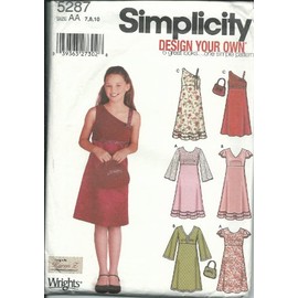 Simplicity Sewing Pattern 5287AA Size 7-10 Dresses