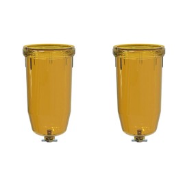 iFJF 495-4 Fuel Tank Filter Bowl Replacement for Diesel Gasoline Biodiesel Filter 495 495-3/4 496 496-3/4 497 497-3/4 Polymer Hyaline Plastic with Drain Valve 2 Packs