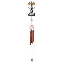 ICE ARMOR 22" Long Lighthouse Wind Chime with Copper Gem Statue Sculpture Ornament Decoration Garden Decor Ideas for Housewarming, Holidays and Birthdays Great Collectible Addition