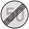 Original Traffic Sign End 50 km/h Traffic Sign 60th Birthday