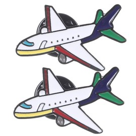 OFFSCH 2 Pieces Cartoon Aeroplane Brooches Unisex Travel Style Pin Sky Blue for Men and Women Fine Fashion Accessories for Clothing, Metal, No gemstone
