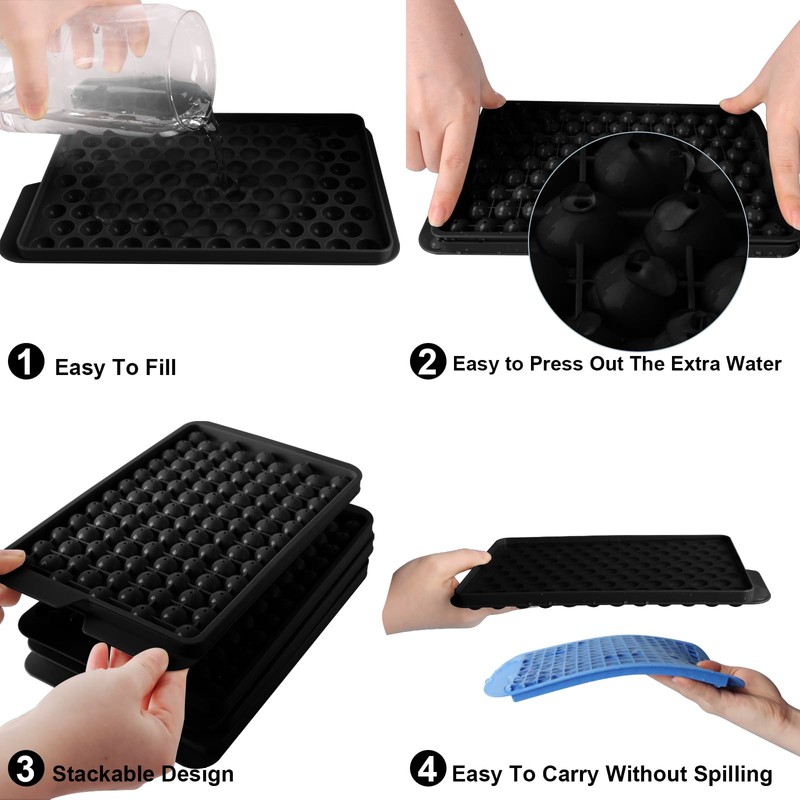 WIBIMEN Mini Ice Cube Trays, Upgraded Small 104x4 Ice Cube