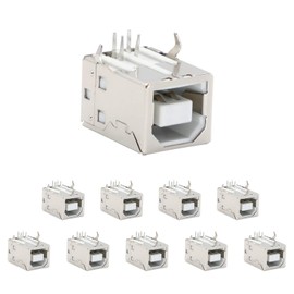 USB Female Type-B Port 4-Pin Right Angle PCB DIP Jack Socket-White 10 Pack by MXRS