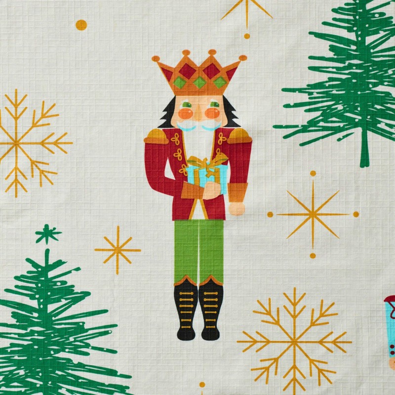 Serafina Home NUTCRACKER REUSABLE VINYL TABLECLOTH FLANNEL BACK 52" X