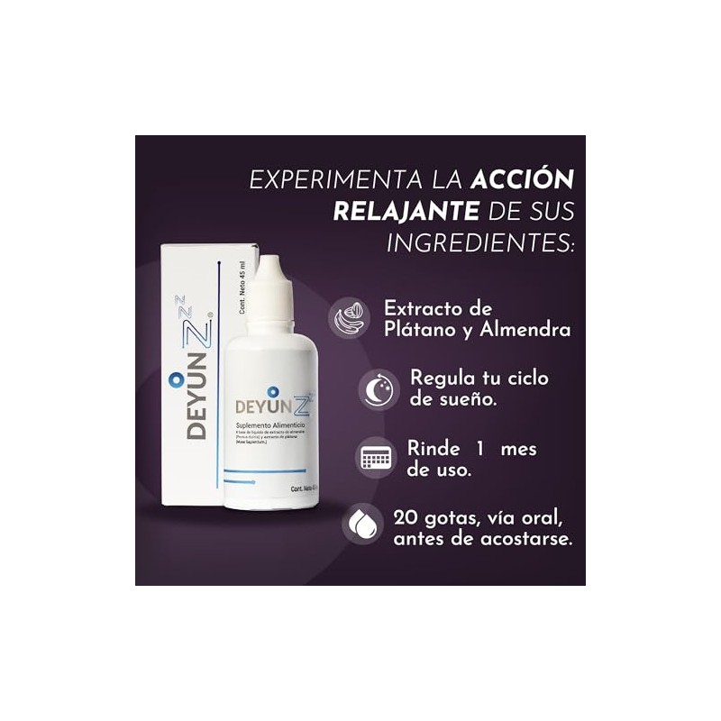 Deyun Z Gotas Naturales Para Dormir Profundamente Suplemento con Plátano