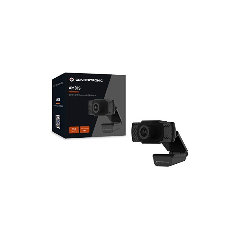 Conceptronic Webcam fhd amdis 1080p USB, Gris