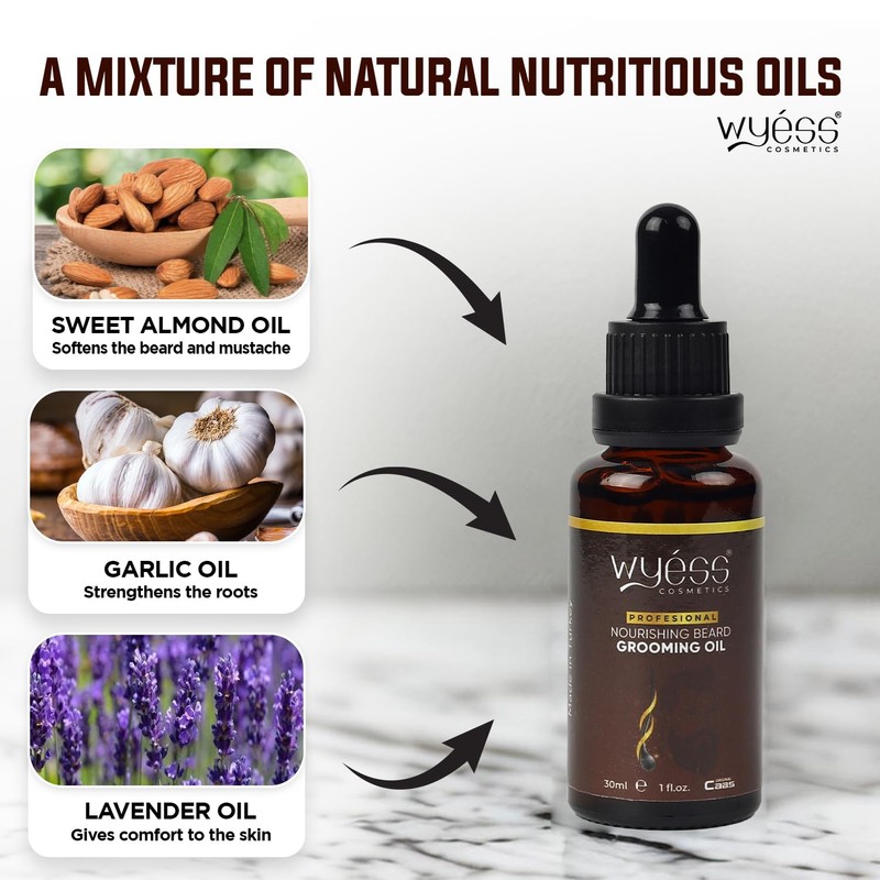 WYESS Natural Beard Growth Serum and Oil for Men -