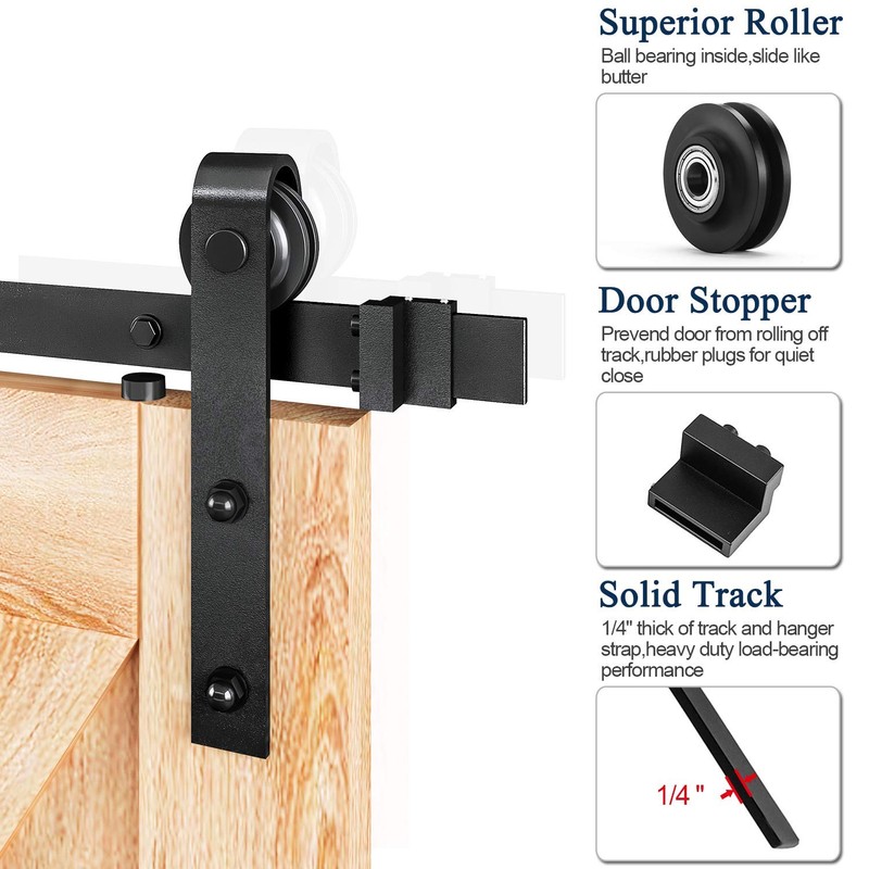 EaseLife 6.6 FT Double Door Sliding Barn Door Hardware Track