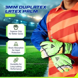 Vizari Soccer Goalkeeper Gloves – Pro Goalie Gloves for Kids, Youth & Adults | Fingersave Protection | Durable Grip | All-Weather Soccer Gloves for Goalkeepers