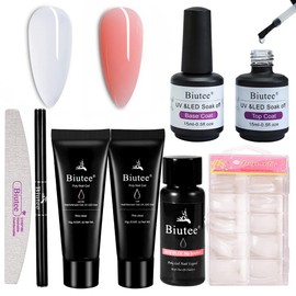 Biutee 6-Piece Gel Nail Set, Polygel, UV/LED Compatible, Length Tip, Easy to Length