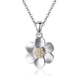 POPLYKE Daisy Necklace for Women 925 Sterling Silver Flower Necklace Daisy Jewelry Flower Pendant Daisy Gifts