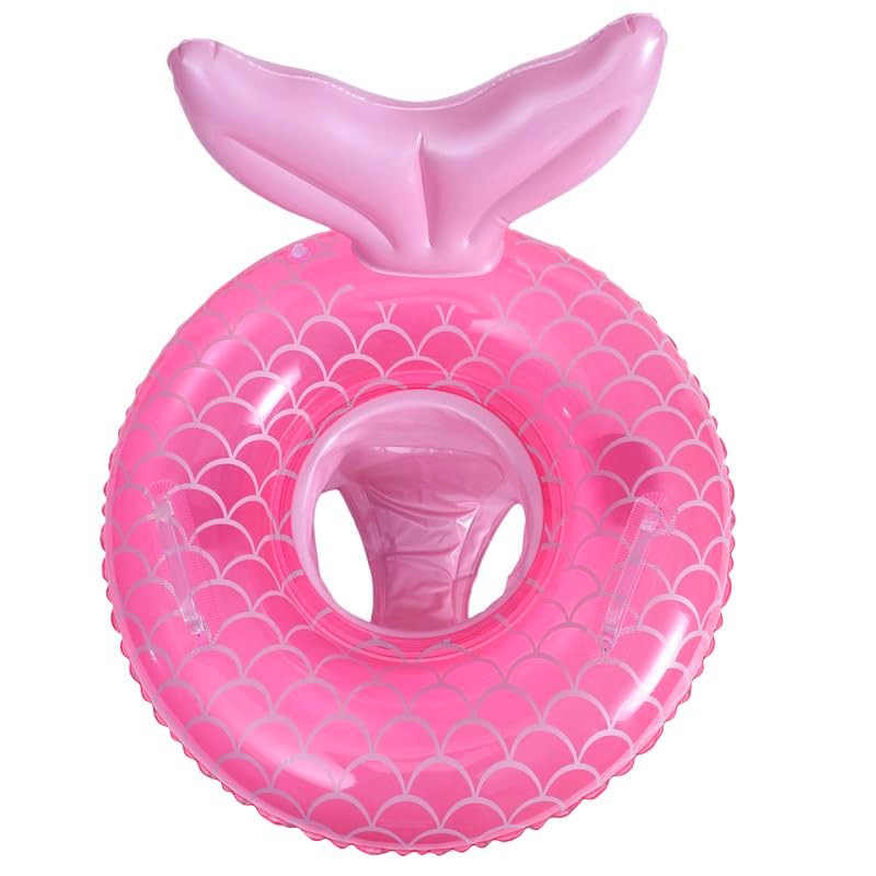 Baby Pool Float,Mermaid Inflatable Swimming Float Ring with Seat Handle,Infant