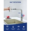Kitchen Faucet with Pull Down Sprayer,Brushed Nickel Waterfall Single Hole