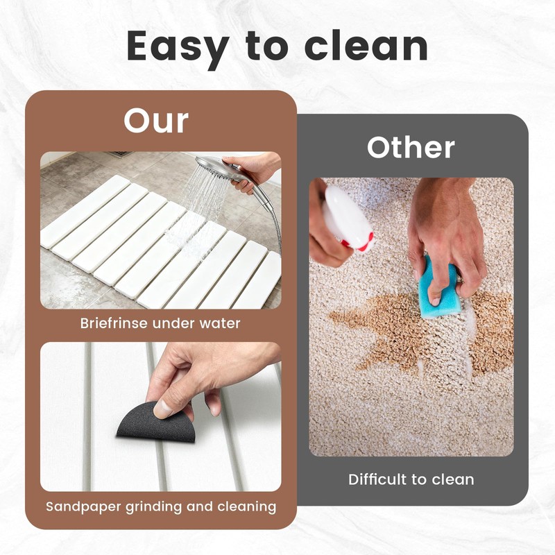 Super Anti-Slip Strong Absorbent Diatomite Pad, Stone Bath Mat 23.6