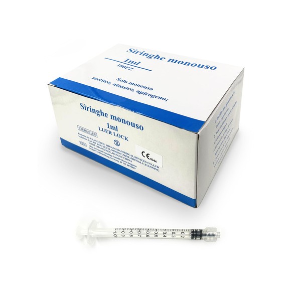 Disposable Syringes 1ml (Pack of 100) Sterile Non-Toxic Latex Free