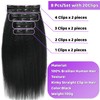 20 Inch Kinky Straight Clip ins 8Pcs 110g Clip in