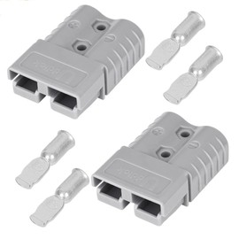 Uddick 120A Battery Quick Disconnect Connecteur, 600V Wire Harness Connector Plug for Cars, Trailers, Motors, and Electronics Maintenance (Grey, 2PC 2AWG)