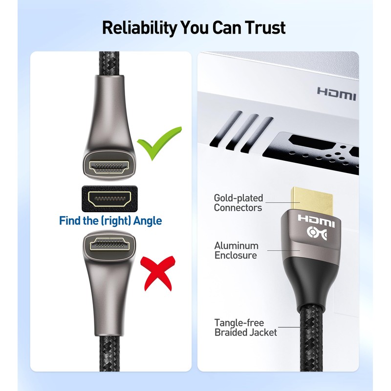 Cable Matters 48Gbps Ultra HD 8K Right Angle HDMI Cable