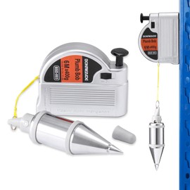 BONNEAIDE Retractable Plumb Bob Tool for Construction Industry Assignments, 14 oz(400g) Magnetic Plumb Bobs with 19 ft, Can Automatically Stretch the Line & Quickly Stabilize