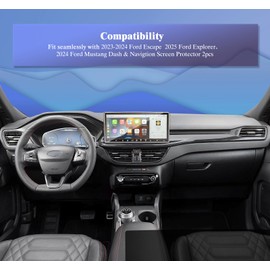UFGDSHA 4pcs 2023 2024 Ford Escape Screen Protector for 2024 Ford Escape Accessories 2023 2024 Escape ST-Line Elite Platinum Plug-in hybrid Dashboard & Navigation 13.2inch Tempered Glass Screen Protector Escape 2024