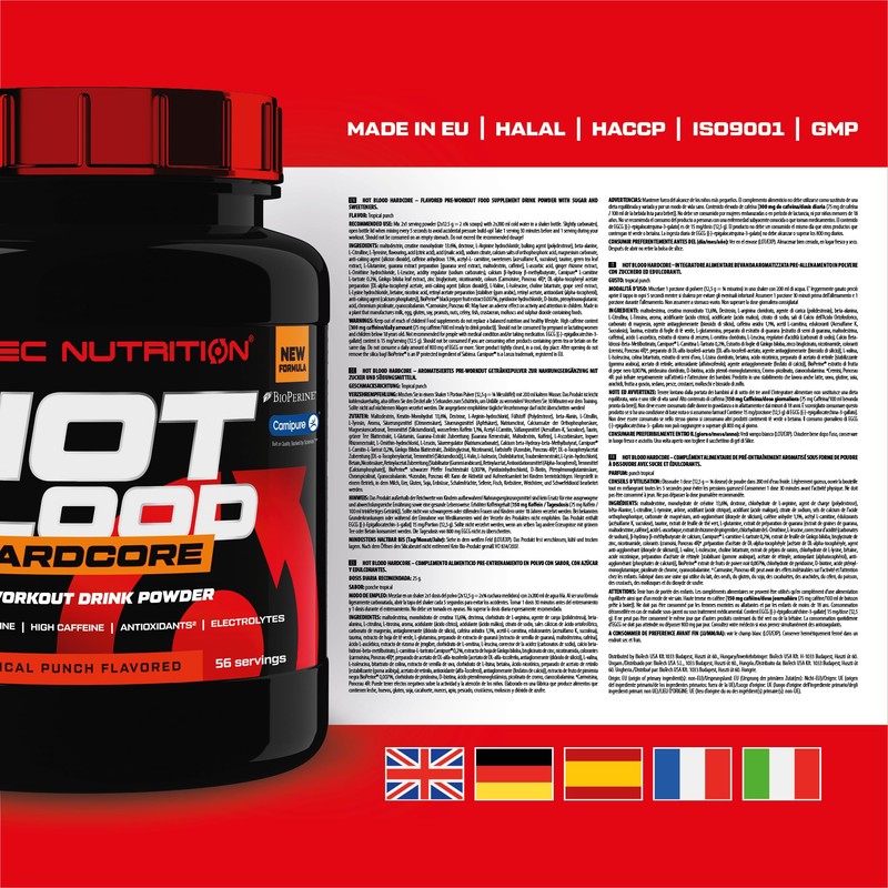 Scitec Nutrition Hot Blood Hardcore Beverage Powder Pre Training with