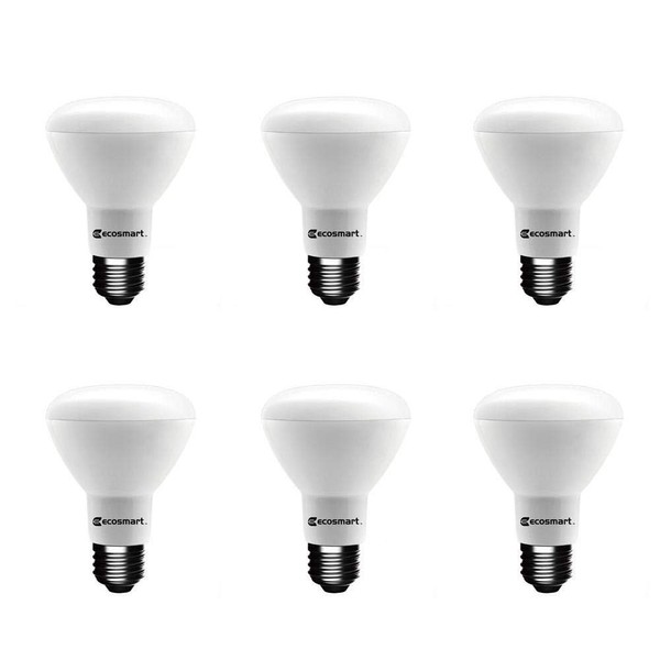 EcoSmart 75-Watt Equivalent BR20 Dimmable Energy Star LED Light Bulb Soft White (6-Pack)