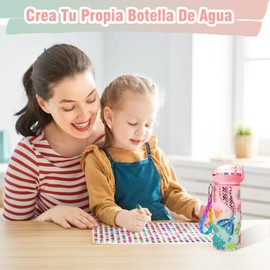 DAQI Diamond Painting Kit de Agua, Kit de Manualidades para Niña, Kit de Botellas de Agua con DIY Pegatinas de Diamantes, Regalo para Niña de 6 8 9 10 11 12 Años (Sirena)