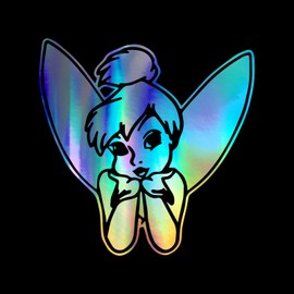Tinker Bell Auto Decal Sticker for Window Car Truck Motorcycle Helmet | Holographic | 5.5 x 5.5