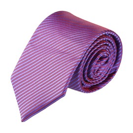 Allegra K Men's Formal Necktie, 57.1 inches (145 cm), Plain Narrow Stripe Necktie, Graduation Suit Necktie, deep/purple
