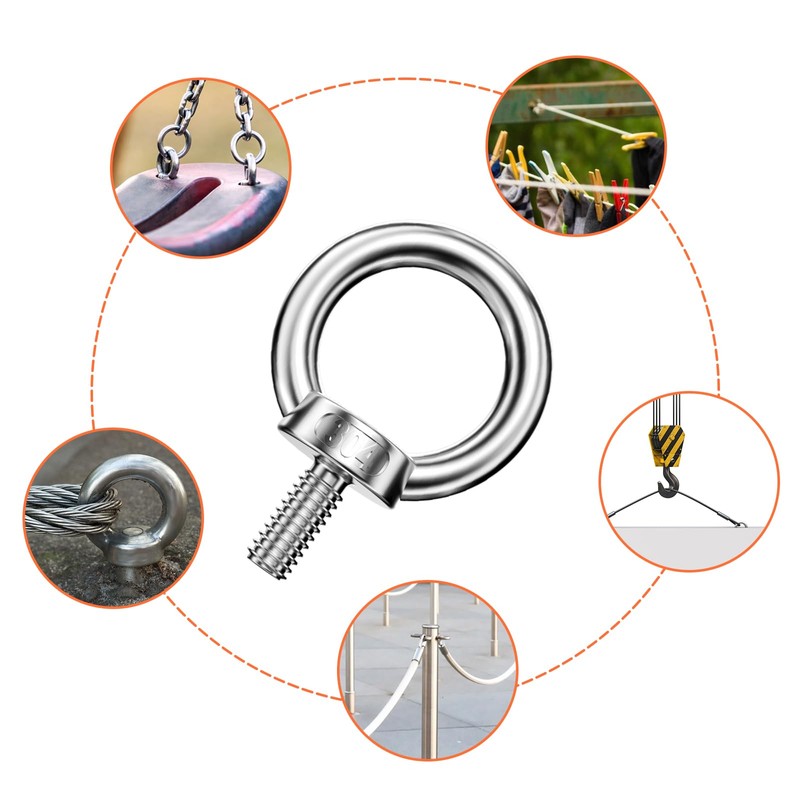 Mesybveo Pack of 5 M8 Eye Bolt, 304 Stainless Steel