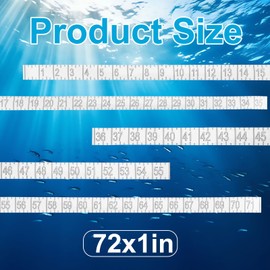 Dunzoom 72 Inch Fish Measuring Tape Waterproof Fish Ruler Sticker Decal Clear Self Adhesive Fish Ruler for Boat Fishing Rod Kayak Fishing Accessories Cooler Workbench