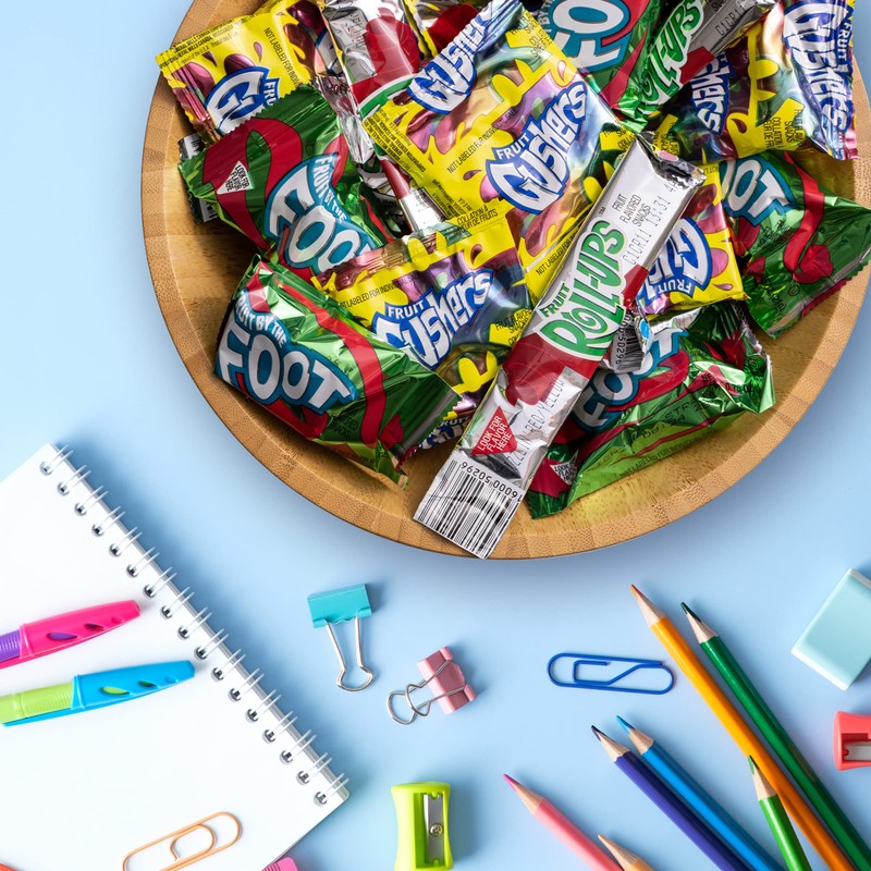 Fruit Roll-Ups, Fruit by the Foot, Gushers Fruit Flavored Snacks