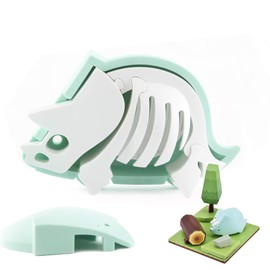 HALFTOYS Dinosaur Toy Puzzle with Magnets and Paper Dioramas, Tricera