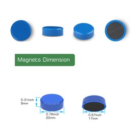 Magnets, 50 Pack Colorful Fridge Magnets, Cute Magnets for Fridge, Round White Board Magnets, Whiteboard Magnets Fridge for Locker Magnets, Kitchen, Office and Classroom